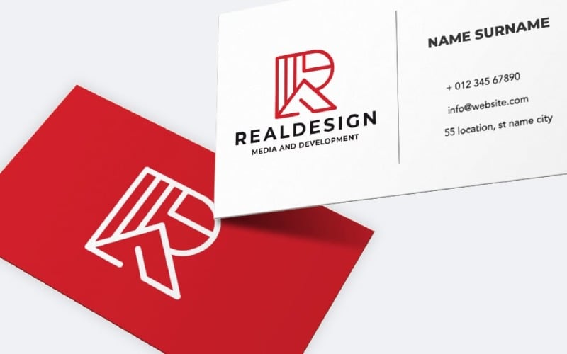 real design letter r logo original