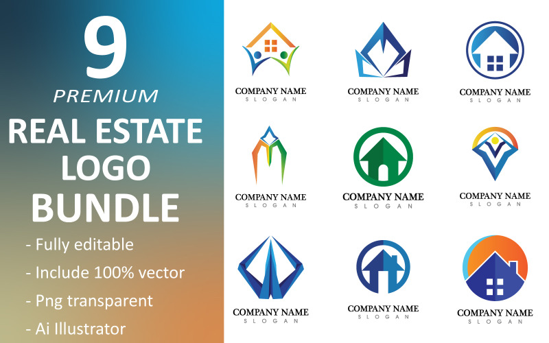 real estate and home buildings vector logo bundle template original