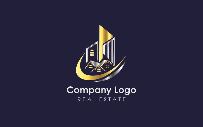 real estate company logo construction investment original