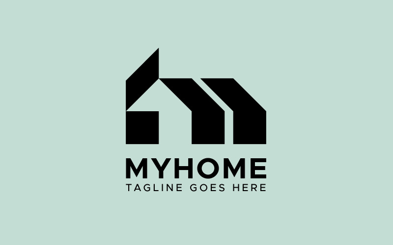 real estate hm home house logo design template original