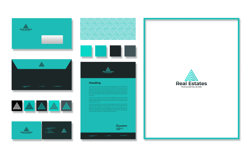 real estate logo design a letter branding template original