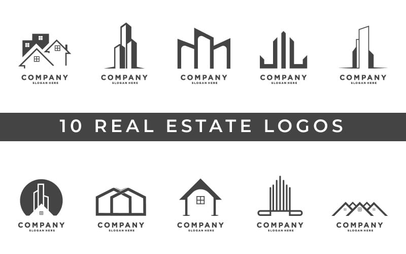 real estate logo design set template original