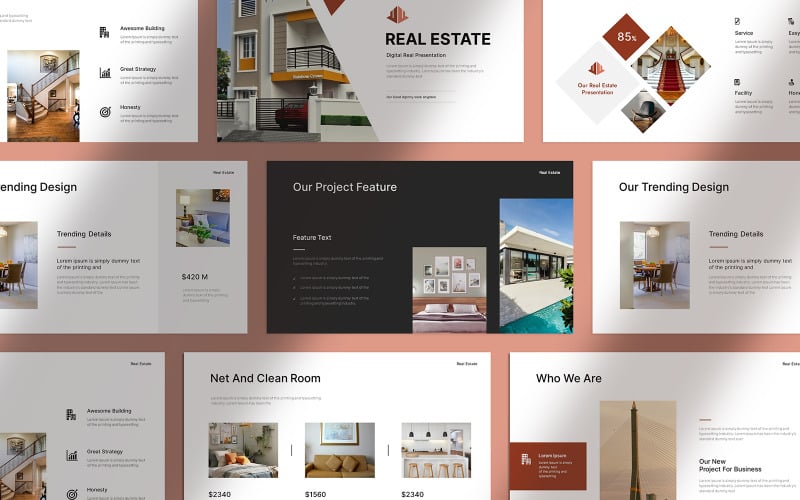 real estate presentation template layout original