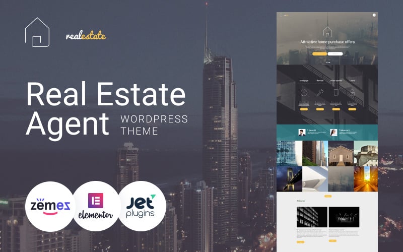real estate real estate agent wordpress theme original