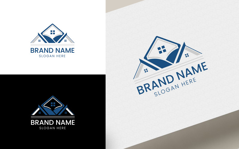real estate residential rooftop vector logo original