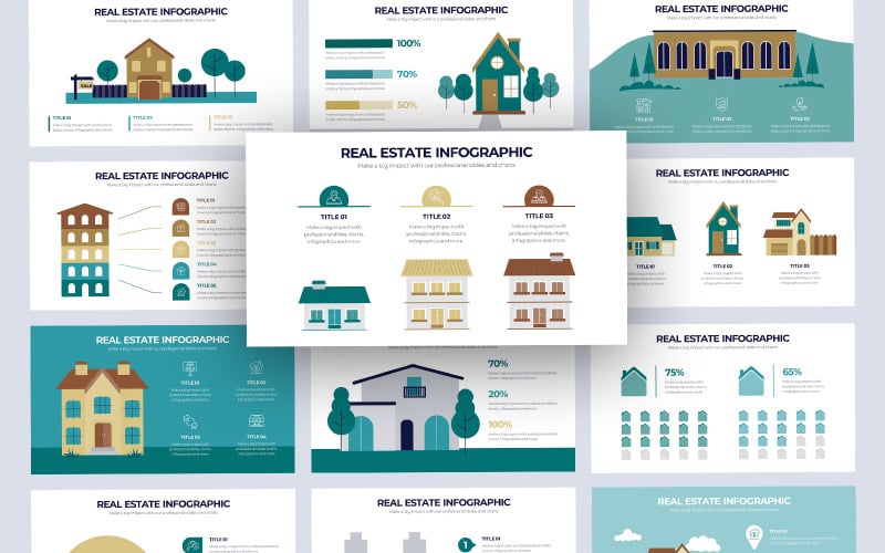 real estate vector infographic powerpoint template original