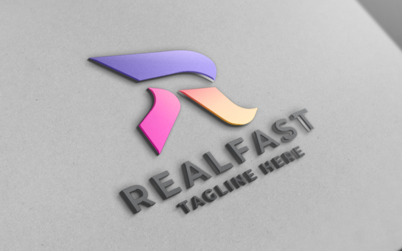 real fast letter r pro branding logo original