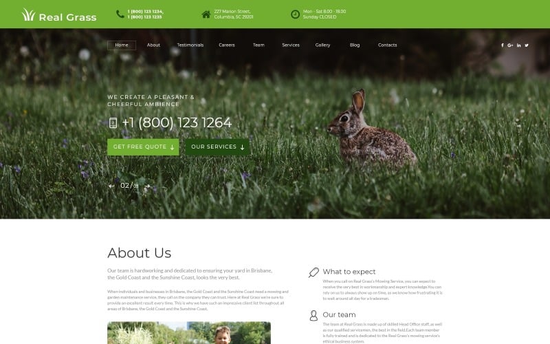 real grass garden maintenance html landing page template original