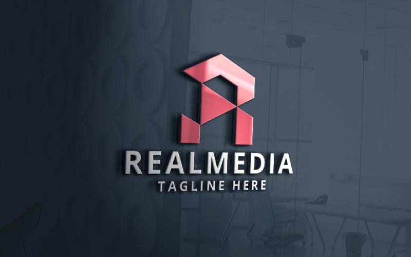 real media letter r logo template original