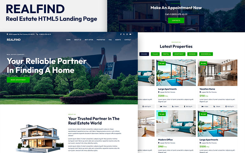 realfind real estate html landing page original