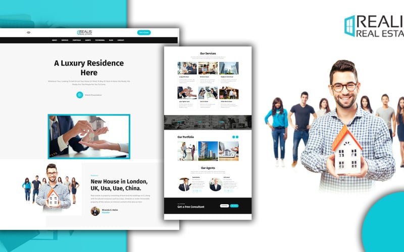 realis real estate services landing page html template original