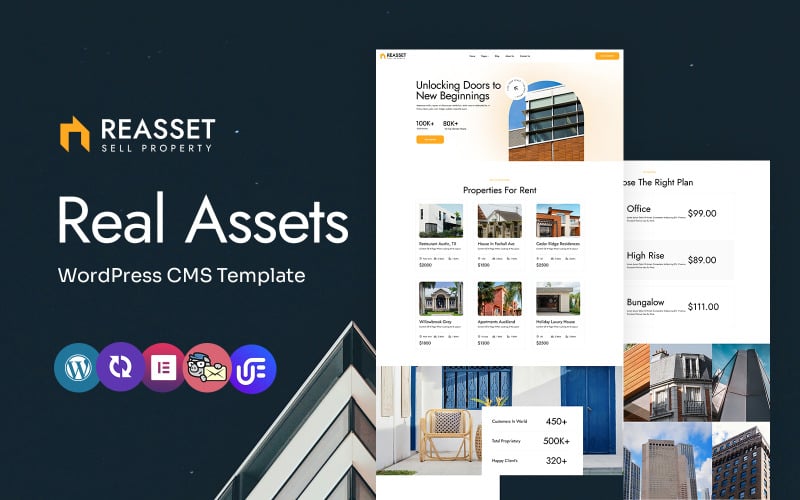 reasset real estate and property dealer multipurpose wordpress elementor theme original