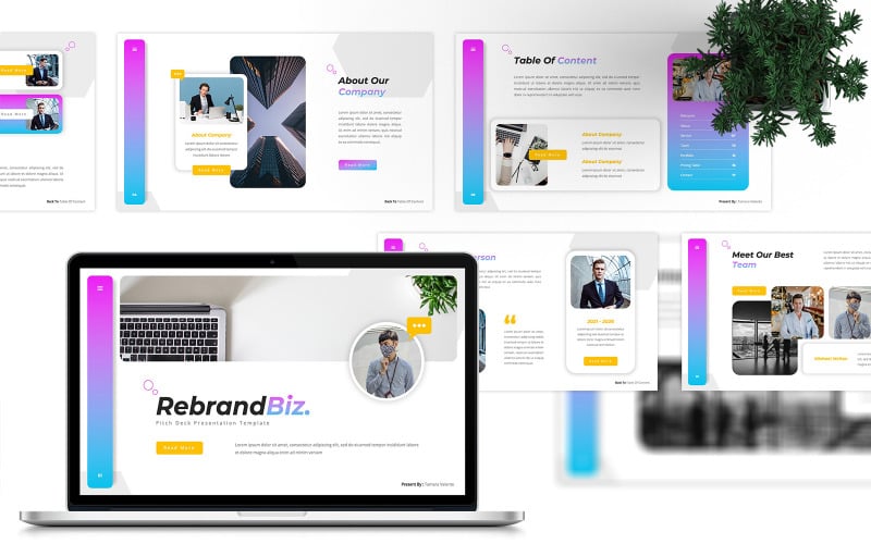 rebrandbiz pitch deck powerpoint template original