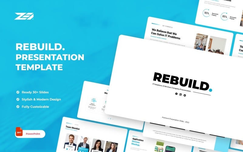 rebuild it solutions and business company powerpoint template original