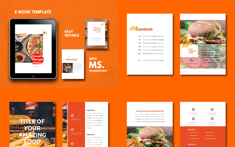 recipe ebook design presentation powerpoint template original