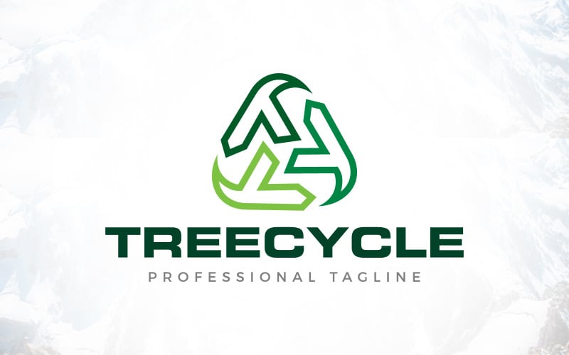 recycle letter t tricycle logo design original