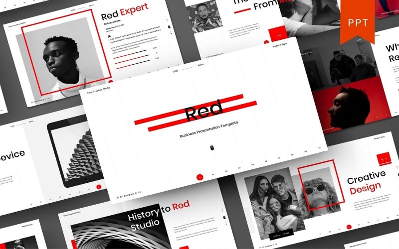 red business powerpoint template original