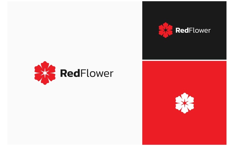 red flower blossom floral logo original