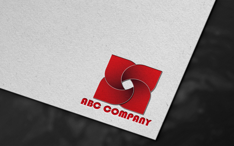 red flower brand logo template original