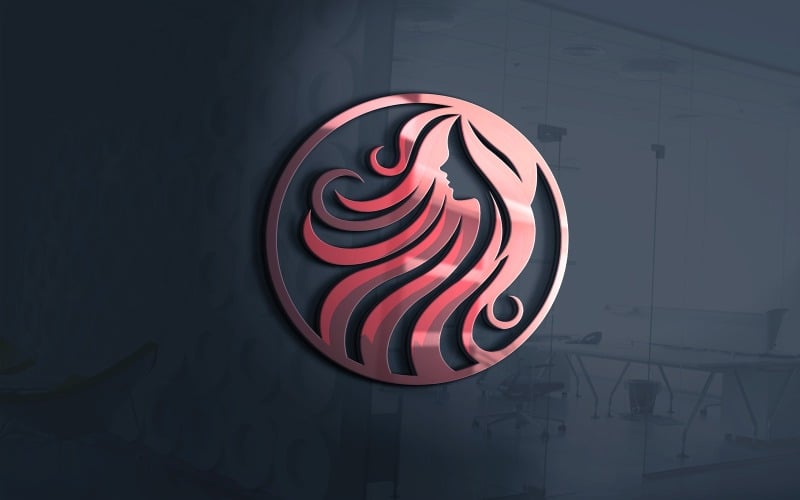 red hair coiffure logo template vector format original