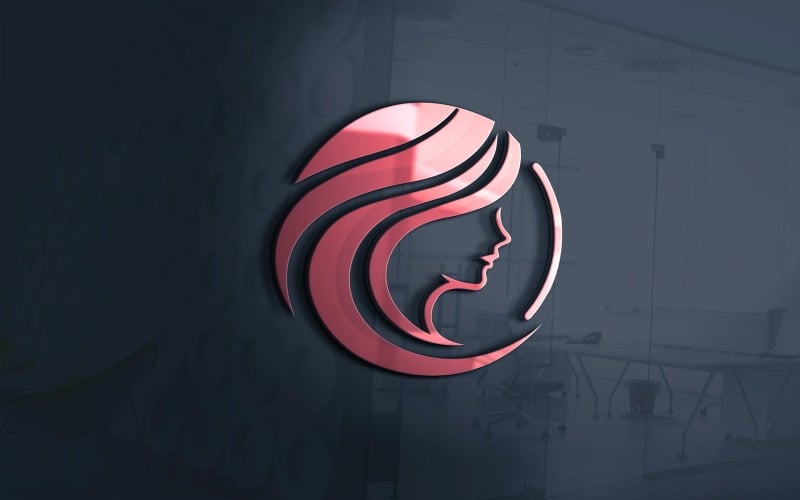 red hair coiffure logo template vector original