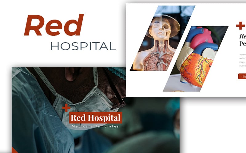 red hospital medical powerpoint template original