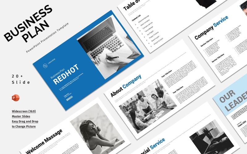 red hot minimal powerpoint presentation template original