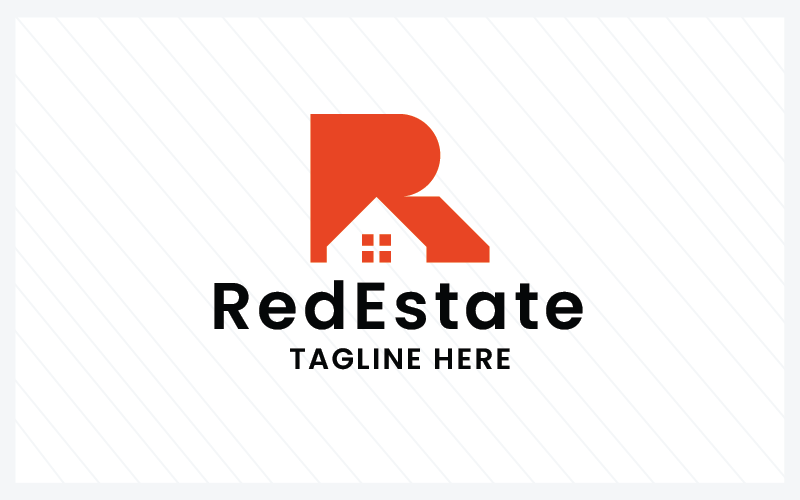 red real estate letter r pro logo template original