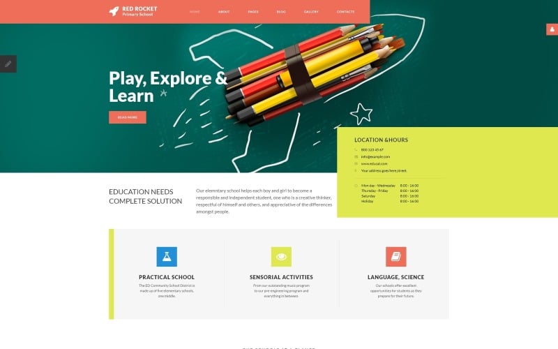 red rocket primary school joomla template original