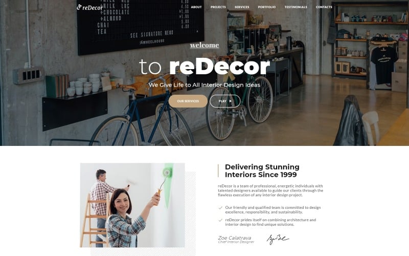 redecor house renovation html landing page template original