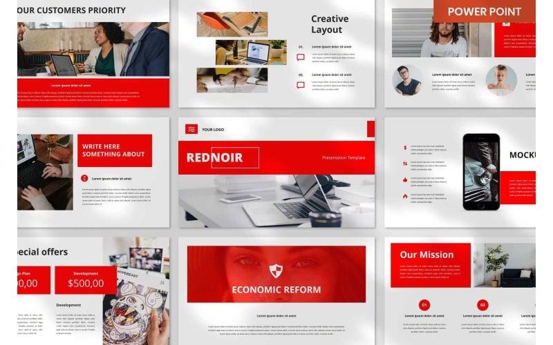 rednoir powerpoint presentation templates original