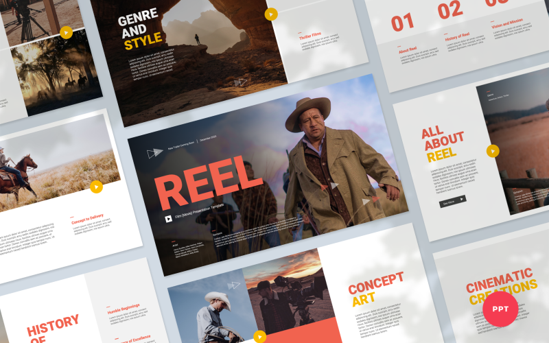 reel film movie presentation powerpoint template original