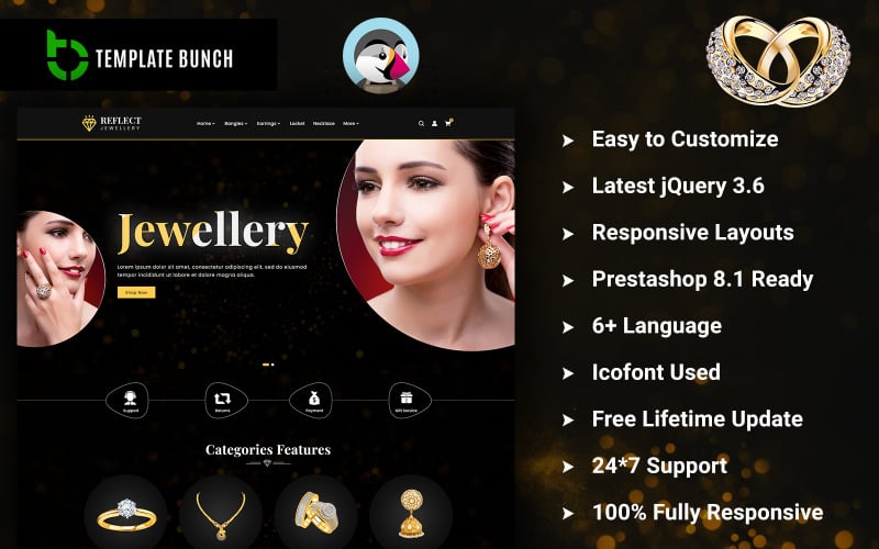 reflect jewellery responsive prestashop theme for ecommerce original