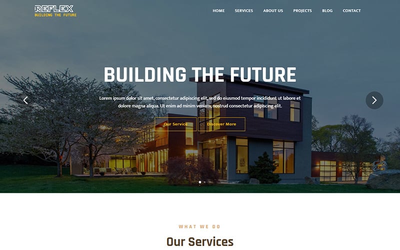 reflex architecture landing page template original