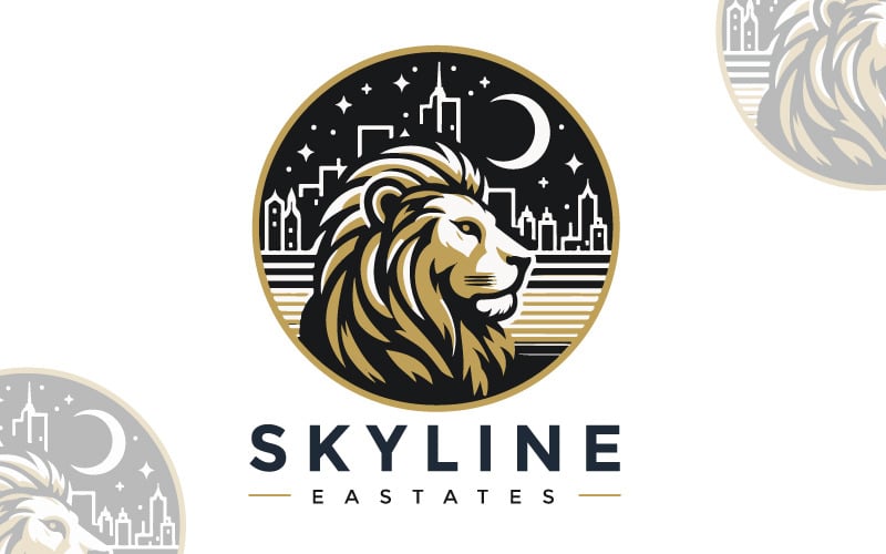 regal leone face real estate logo design original