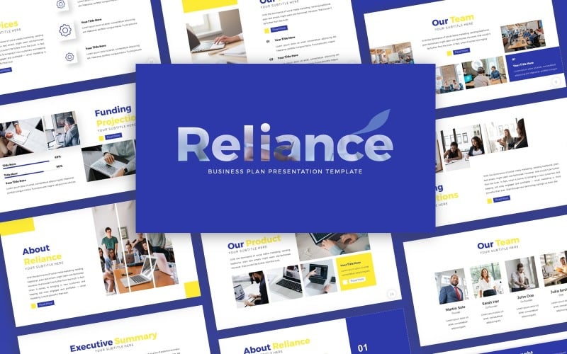 reliance business presentation powerpoint template original