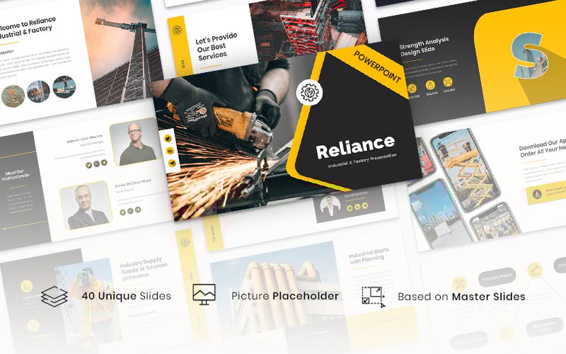 reliance industrial amp factory powerpoint template original