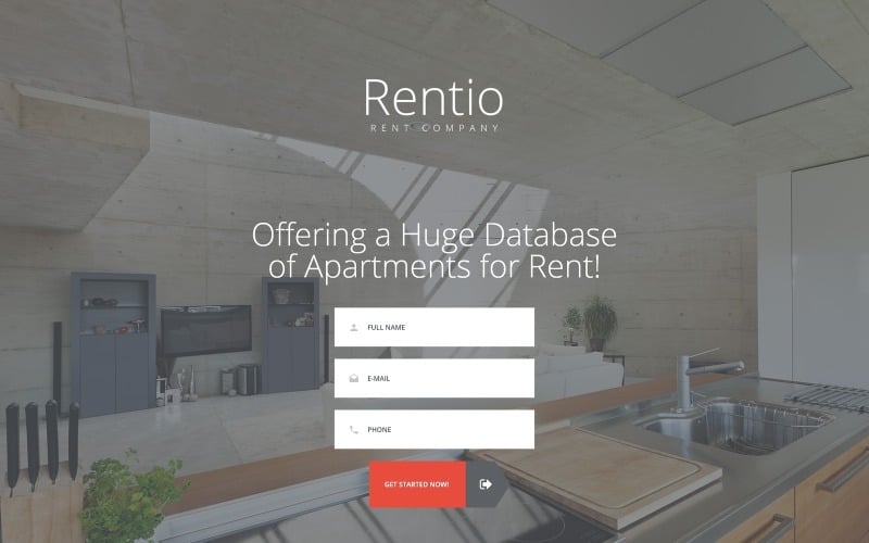 rentio rent company clean html landing page template original