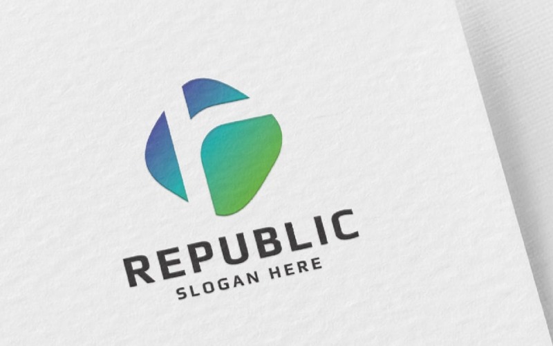 republic letter r logo template original