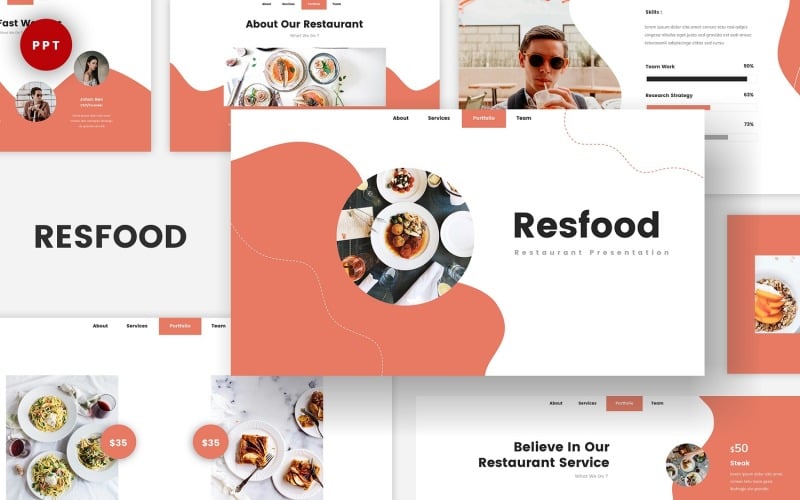 resfood restaurant powerpoint template original