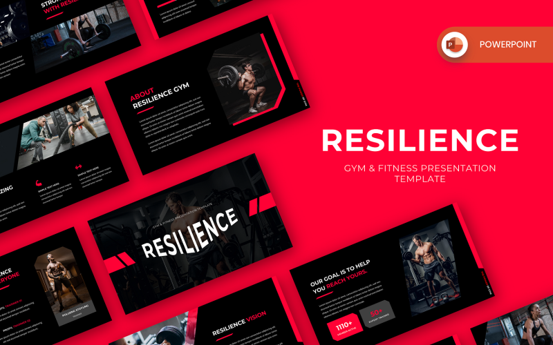 resilience gym amp fitness powerpoint template original