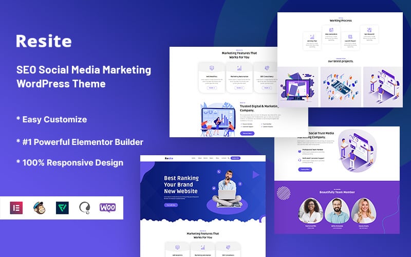 resite seo social media marketing wordpress theme original