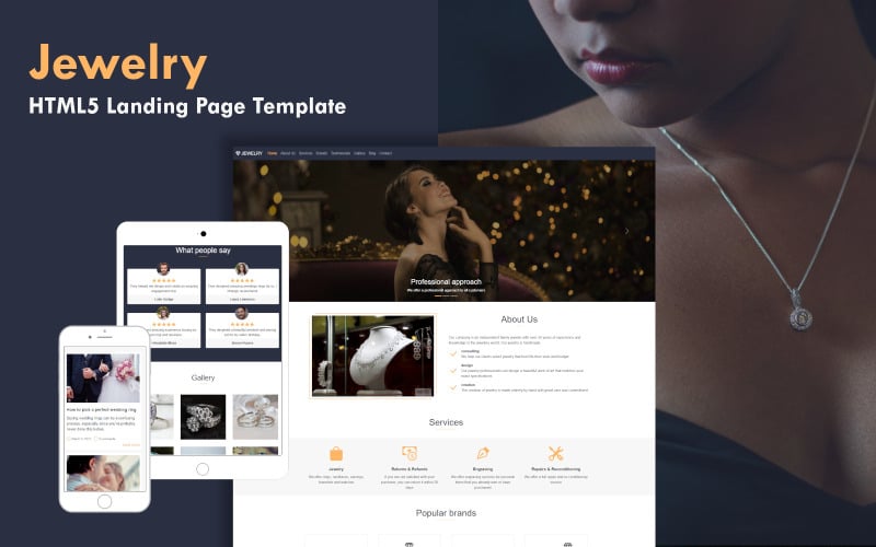 responsive jewelry landing page template original