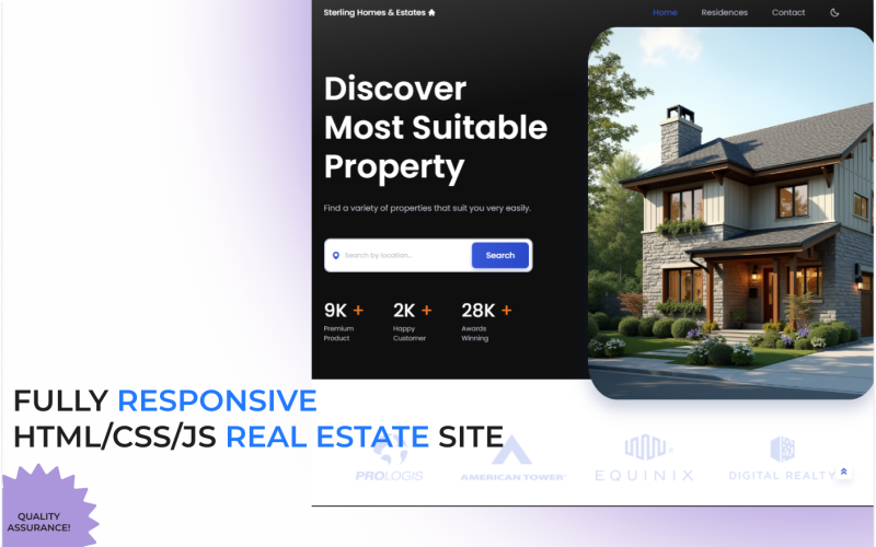 responsive real estate html landing page original