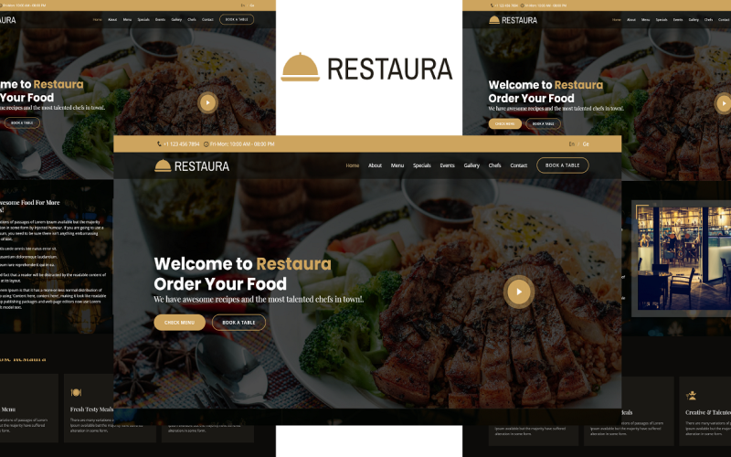 restaura restaurant landing page bootstrap template original