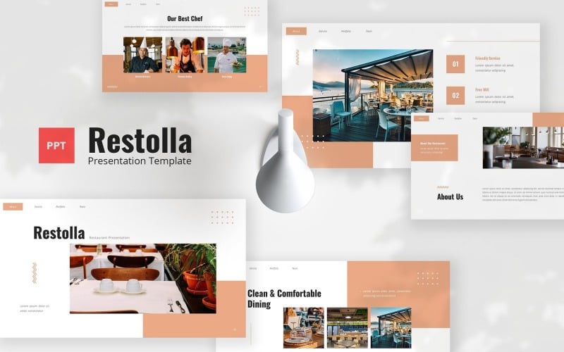 restolla food and restaurant powerpoint template original