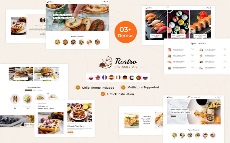 restro sushi japanese chinese restaurants store prestashop theme original