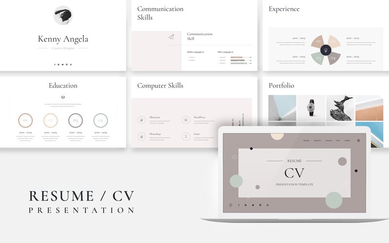 resume cv presentation powerpoint template original