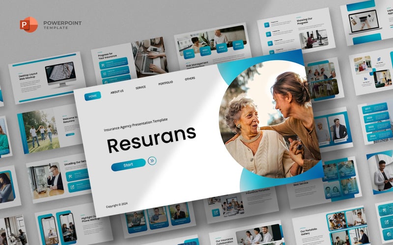 resurans insurance agency powerpoint template original