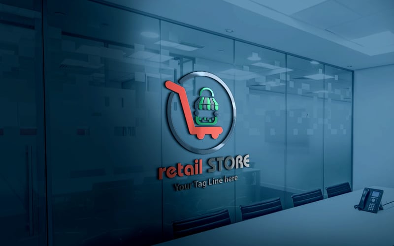 retail store logo design shopping basket design easy to edit original